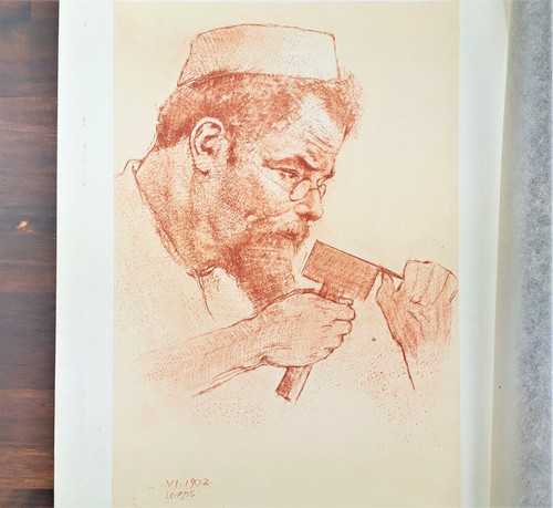 Alte lithographie bildnis - alte,