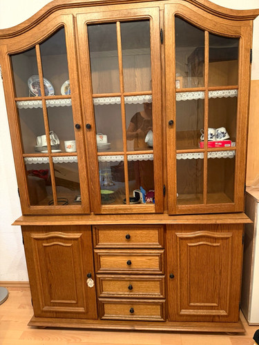 Vitrine holz braun freistehend - holz,