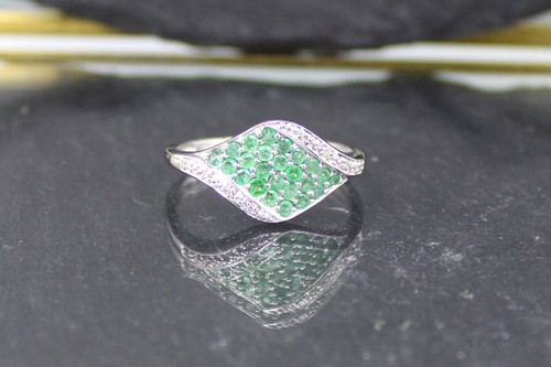 Smaragd diamant weißgoldring - smaragd-diamant,