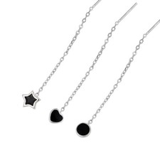 Ohrringe Durchzieher Schwarz