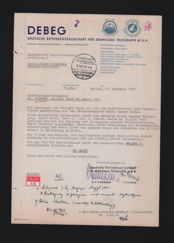 Berlin brief 1951 - berlin,,