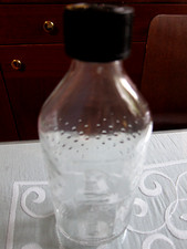 Emil die Flasche Trinkflasche oval Blume des Lebens geprägtes Glas 300 ml 0,3 L