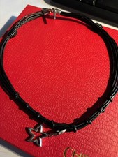 Tolle schwarz Lederkette, silbernen Verschluss u. Seestern Anhänger v. Jette TOP