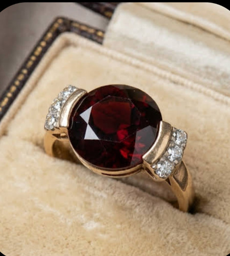 Granat damond ring gold - granat, 9