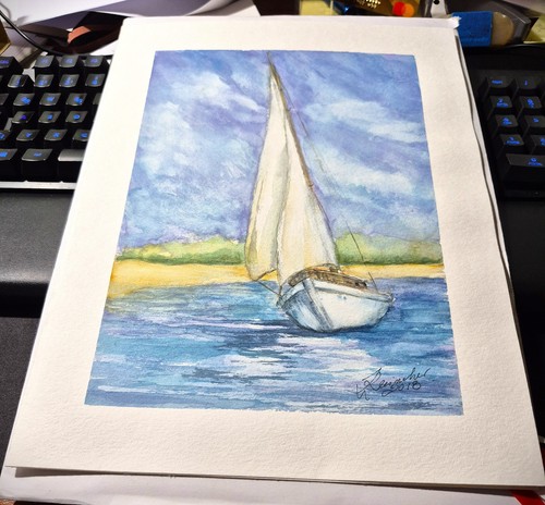 Handmate aquarell segelboot - aquarell,