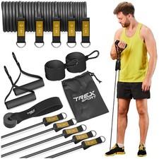 Widerstandsband Expandern 5er Set Fitnessband Resistance Bands grau TREX SPORT