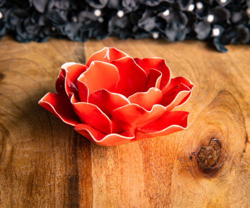 Rose rot klein keramik - rose,