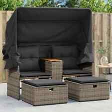 Gartensofa 2-Sitzer mit Hockern Outdoor Sofa Gartenmöbel Poly Rattan vidaXL