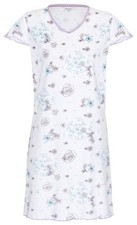 Damen Nachthemd Weiß Blumen