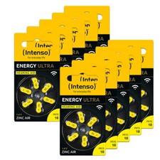 60 Intenso Energy Ultra Typ 10 Hörgerätebatterien im 6er Blister MHD 03/2026