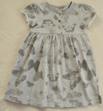 NEXT Kleid 92 98 104 grau Tunika Rock Bluse Hemd Long Schmetterling Strand Urlau