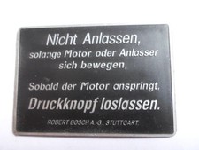 Typenschild Schild Güldner Hanomag bosch Traktor anlassen Oldtimer S13