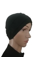 2x Turban, Chemo Cap, Schwarz +grau, Hijab, Modal 