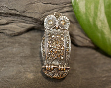 Tierische Silber Brosche Eule