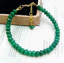 BAILYSBEADS edles Smaragd-Armband Armkettchen neu Rondelle behandelt 128
