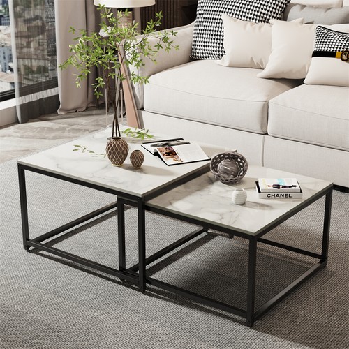 Marmor couchtisch 2er set - marmor,