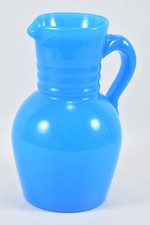 N92V21- Glas Kanne mit Henkel dickwandig Vintage 