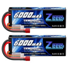 2x Zeee 7.4V 6000mAh 2S Lipo