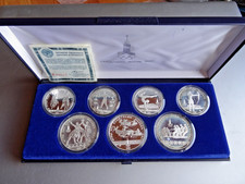 UdSSR: Olympiade Moskau 1980, Komplett-Satz Serie 5 mit 7 Silber Münzen PP 900er