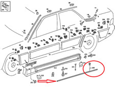Einlage Längsträger Dichtung Abdeckung  Orig Mercedes W201 190E 2016980998