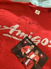 Amigos T-Shirt HANDSIGNIERT UNGETRAGEN rot +Autogrammkarte#