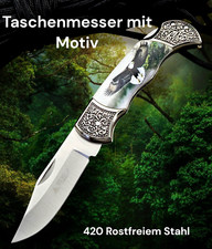 Taschenmesser SEJ® Adler Motiv Klapp Messer 420 Stahl Angel Jagdmesser Wanderer