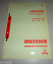 Teilekatalog /Ersatzteilliste Hagedorn Ladewagen Typenreihe LK - LM - LL 1969 