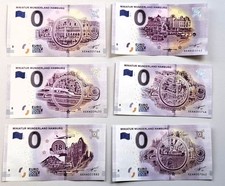 6 Stück 0 Euro Scheine Sammlung Miniatur Wunderland Hamburg Limited Edition