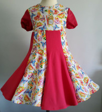 Kleid Mädchen Gr. 128 Kurzarm Schmetterlinge Drehkleid Handmade MIAMO NEU ❣️?