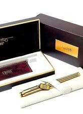 Cross Signature Roller Ball 22K 916 Gold Electroplated um 1990 Full Set NEU