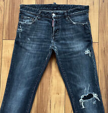 100%ORIG DSQUARED SLIM JEANS GR.48 SCHWARZ DISTRESSED S/S16 S74LA0882
