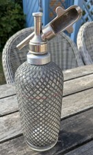 Vintage Syphon dickes Glas m. Metallnetz Shabby Landhausstil