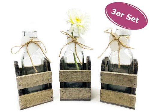 3er set glasflaschen - set, mit