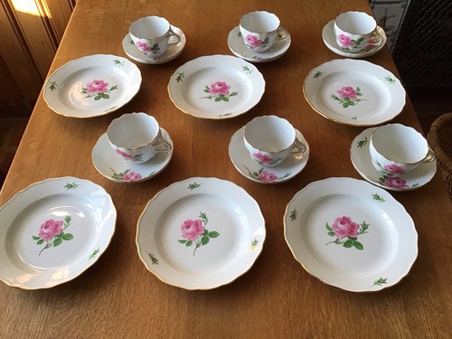 Meissen porzellan rote rose - "rote, rose"