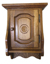 Edler Schlüsselkasten Eiche massiv Hängeschrank Wandschrank Vintage 70er 80er