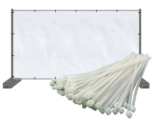 Bauzaunplane weiss mit - x,