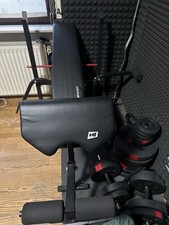 Hop-Sport Hantelbank mit Curlpult, Butterlfly , Beincurler & Klappbarer Bank