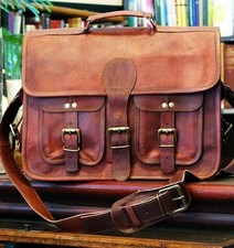Herren Laptop Umhängetasche Handtasche Leder Braun Tasche Hochprofil...