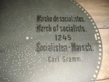 Socialisten Marsch Polyphon Blechplatte 39,5cm antique music box disc 15 1/2" 