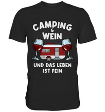 Camping und Wein T-Shirt -