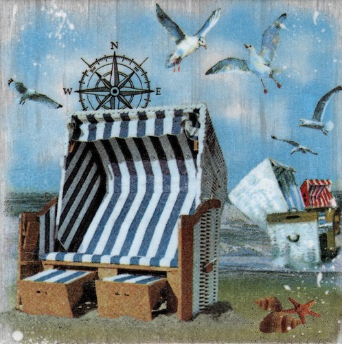 Deko wandfliese strandkorb - 1,