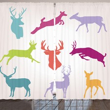 Geweih Rustikale Gardine Bunte