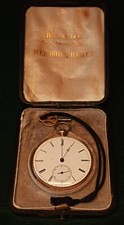 Hochfeine Herrentaschenuhr Mermod Frères Gold 18K , um 1900 im original Etui
