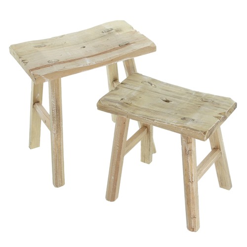 Holzhocker rustikal 2er set - "rustikal",,