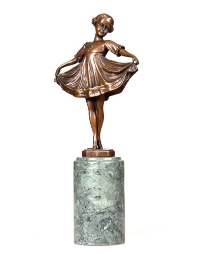 Bronzefigur mädchen lilli - bronzefigur,