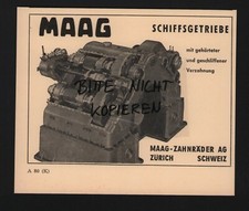 ZÜRICH, Werbung 1961, Maag-Zahnräder AG Schiffsgetriebe