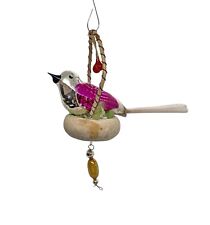 Christbaumschmuck - Vogel aus Glas im Nest aus Watte  (# 17971)
