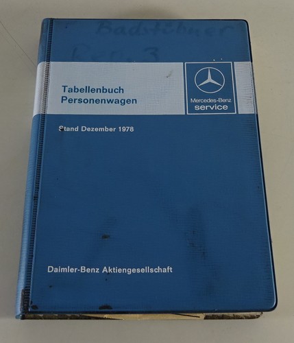 Tabellenbuch mercedes benz pkw - tabellenbuch, mercedes-benz