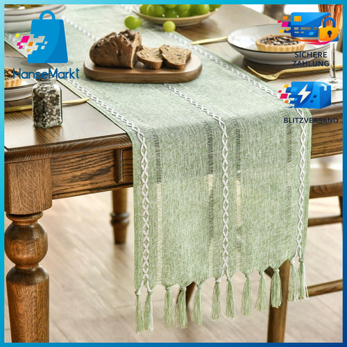 Tischläufer boho salbei - salbei, grün