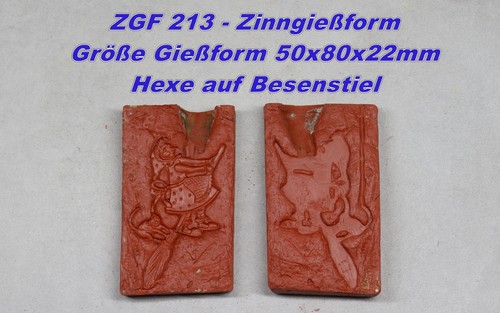 Zinngießform hexe auf - zinngießform,